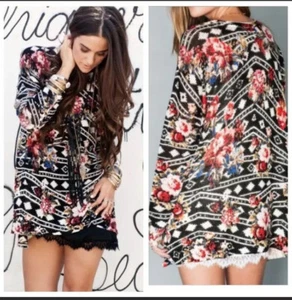 Show me your Mumu Mellow Ranger Rose Bonfire schwarz Blumenmuster Pullover Größe XS - Bild 1 von 12