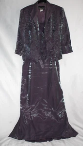 Alex Evenings Shimmery Purple Lilac 2 Piece Dress Jacket Women's 8 - Picture 1 of 9