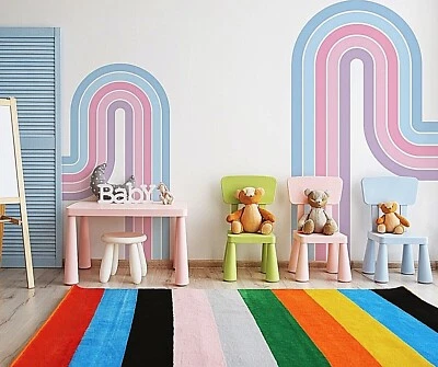 Colorful Fountain Rainbow Wall Decals, Stickers, Mural, Wall Art Decoration 683 - Image 1 of 4