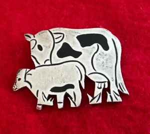 TG 252 Sterling Silver Mexico Cow Pin Brooch 13.6gr - Picture 1 of 8