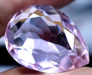 Lab Created 69.70 Ct Pink Brazilian Amethyst GGL Certified Pear Cut Amazing Gem - Picture 1 of 10