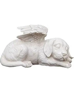 Sleeping Angel Dog with Wings Garden Statue - Picture 1 of 2