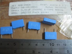 10X 222233040103 MKT-P3304 0.01uF 250VAC 20% Condensador Philips  - Imagen 1 de 3