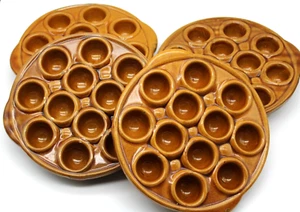 Menge 4 Escargot Keramik Backformen/Platten-braun - Bild 1 von 5