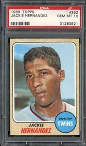 1968 TOPPS #352 JACKIE HERNANDEZ PSA 10 (RC) GEMELLI - Foto 1 di 2