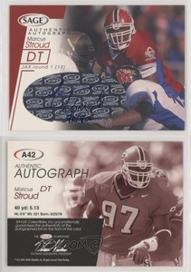 2001 SAGE Auto Red /900 Marcus Stroud #A42 Rookie Auto RC