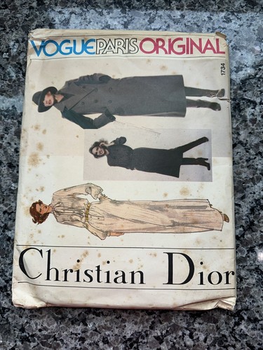RARO Vintage ORIGINALE Vogue Paris Originale Modello Christian Dior 1734