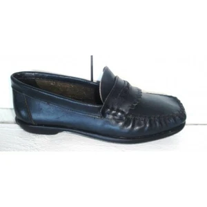 Mocasín de piel negro con adornos suela de caucho talla varias Español - Imagen 1 de 5