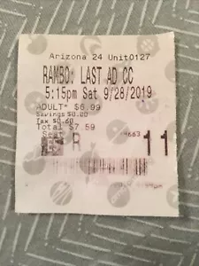 RAMBO : LAST BLOOD - Movie Theater Ticket Stub, Cinema Memorabilia 09/28/2019 - Picture 1 of 4