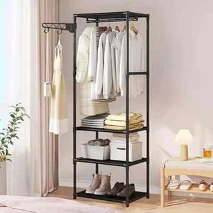 Clothes Rail Rack Garment Hanging Stand Shoe Storage Shelf Open Wardrobe - Picture 1 of 5