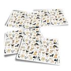 4x Rectangle Stickers - I Love Dogs Dog Drawings Pet Animal #45392