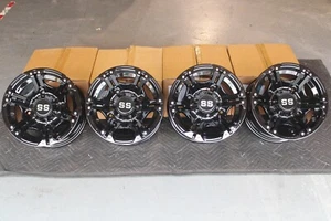 POLARIS SPORTSMAN 600 12" VIPER BLACK ATV / UTV ALUMINUM WHEELS (SET 4) POL3CA - Picture 1 of 3