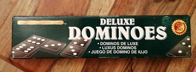 Deluxe Dominoes Traditional Green Pub Game 28 Piece Family LOVELY CONDITION - Image 1 of 4