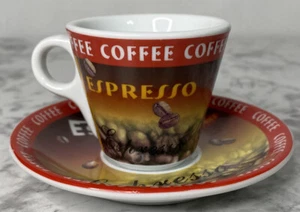 Bene Casa Espresso Coffee Cup and Saucer Coffee Beans - Picture 1 of 16
