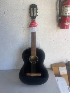 Fender CN-60S Nylon Black Concert Acoustic String Classical Guitar - Picture 1 of 9