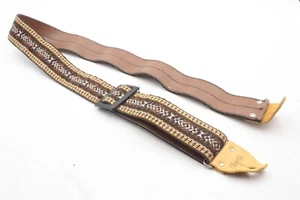 Vintage 1970's Vintage Gibson (p)leather Woven Guitar Strap - Picture 1 of 2