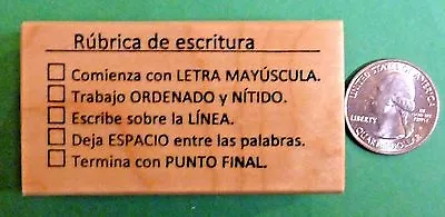 "Rubrica de escritura" -- 西班牙语教师邮票笔画" — 第 1/2 张图片