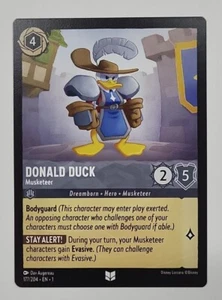 DISNEY LORCANA FIRST CHAPTER #177/204 DONALD DUCK, MUSKETEER UNCOMMON STEEL - Bild 1 von 2