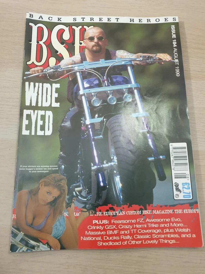 Back Street Heroes Issue 184 Aug 1999 International Custom Motorcycle Magazine - Image 1 of 4