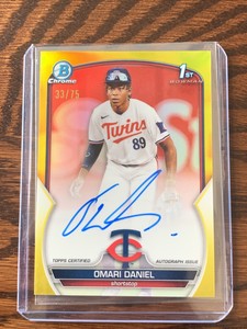 2023 Bowman Chrome Omari Daniel 1st Bowman Auto Yellow /75 Minnesota Twins