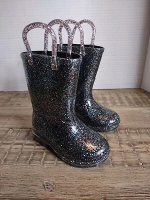 Botas de lluvia negras brillantes para niñas Western Chief talla 5 brillantes Foto 1 de 4