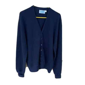 VINTAGE ARNOLD PALMER SIGNATURE COLLECTION UMBRELLA MENS CARDIGAN TALL L NAVY - Picture 1 of 8