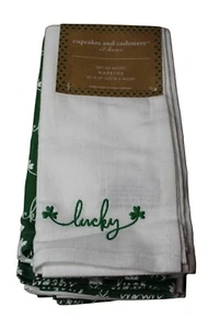 Cupcakes und Kaschmir St Patrick's Day Servietten Lucky Shamrock 100% Baumwolle - Bild 1 von 3