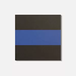 Sottobicchiere quadrato in legno Police linea blu sottile 4" x 4" - Foto 1 di 3