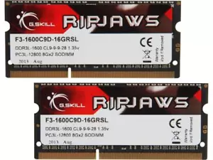 G.SKILL Ripjaws Series 16GB (2 x 8GB) 204-Pin DDR3 SO-DIMM DDR3L 1600 (PC3L 1280 - Picture 1 of 3