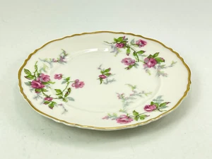 Vintage Sylvia Haviland France Limoges Saucer 6-3/8" Dessert Plate Pink Flower - Picture 1 of 6