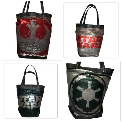 Disney Parks Star Wars Large Tote Bag 2 Sided Purse Flip Sequin w/ 4 Logo Design - Image 1 of 4