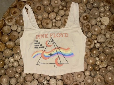 PINK FLOYD  THE DARK SIDE OF THE MOON-VINTAGE STYLE CROP TANK TOP NEW SZ S  - Image 1 of 4