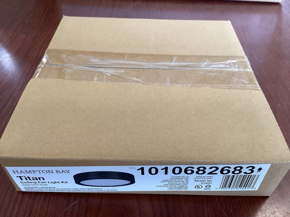 NEW Hampton Bay Titan Matte Black Integrated LED Fan Light Kit B143 - Image 1 of 1