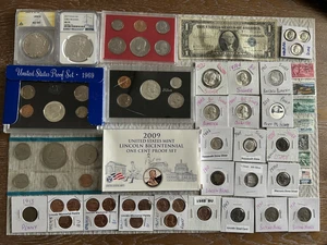 Mixed lot Coins, Stamps, $1 US No Notes. EBAY VALUE $350, Take it $300! - Picture 1 of 14