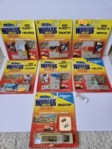 Vintage 1990 World's Smallest Matchbox Playsets Lot of 7: Fuel Stop, Firehouse - Bild 1 von 15