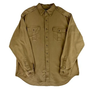 Polo Ralph Lauren vintage camicia con bottoni uomo XL Fisher Safari marrone militare - Foto 1 di 9