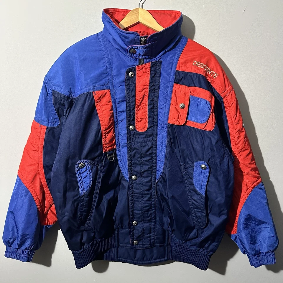 Vintage 90s Descente Ski Jacket Coat Mens Size XL Colorblock Red Blue Full Zip - Image 1 of 4