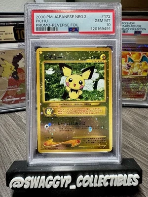 ◓Pichu #172 Neo File 2 2000 - Pokémon JPN Promo Reverse Holo PSA Gem Mint 10◓ - Image 1 of 3