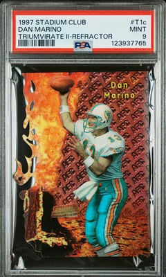 PSA 9 Como Nuevo 1997 Stadium Club Triumvirate II Refractor Dan Marino #T1c Dolphins Foto 1 de 2