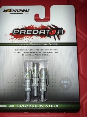 Rage Nockturnal Predator Size 2 NT-735 LED Light Crossbow Bolt Nocks 3pk (GREEN) - Image 1 of 2