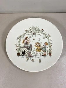Antique Sarreguemines Plate with Woman Blowing Bubbles with Children - Picture 1 of 6