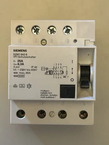 Siemens Fi Schutzschalter 4-polig Typ 5SM1 642-6, 25A, 0,3A - Bild 1 von 3