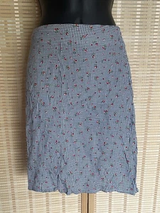 Brandy Melville Plaid Gingham Rose Bud Flower Picnic Blu Italia Minigonna XS?? - Foto 1 di 12