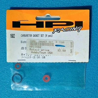 HPI Racing 4pc Carburetor Gasket Set for RC Nitro Engine updated #1682 - Image 1 of 2