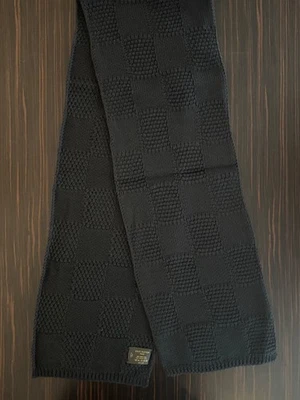 LOUIS VUITTON Hombre Raro Damier Tejido Gris Oscuro Bufanda Foto 1 de 4