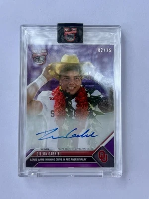 Dillon Gabriel 2023 Topps Now 12C Purple Refractor Auto #2/25 Encased OU Browns - Image 1 of 3