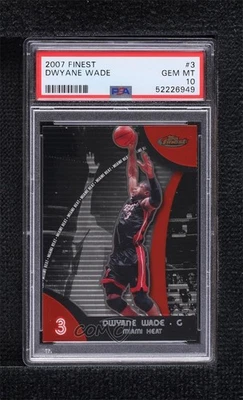 2007-08 Topps Finest Dwyane Wade #3 PSA 10 GEM MT HOF - Image 1 of 2