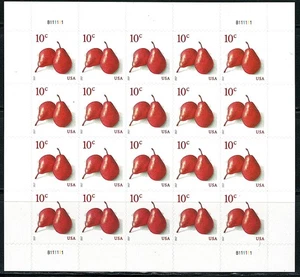 Mint US 2017 Red Pears Pane of 20 Ten cent Stamps Scott#5178 (MNH) - Picture 1 of 1