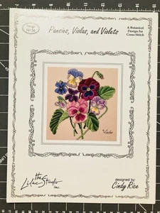 Pansies Violas and Violets Cross Stitch Patterns Lilac Studio Cindy Rice - Picture 1 of 2