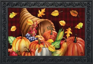 Briarwood Lane Fall Bounty Cornucopia Holiday Doormat - Picture 1 of 4